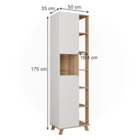 Vicco Armadio per il bagno Sonoma/Bianco 50 x 175 cm con 2 porte