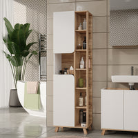 Vicco Armadio per il bagno Sonoma/Bianco 50 x 175 cm con 2 porte