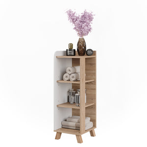 Vicco Mensola da bagno Sonoma/Bianco 30 x 90 cm con 4 ripiani