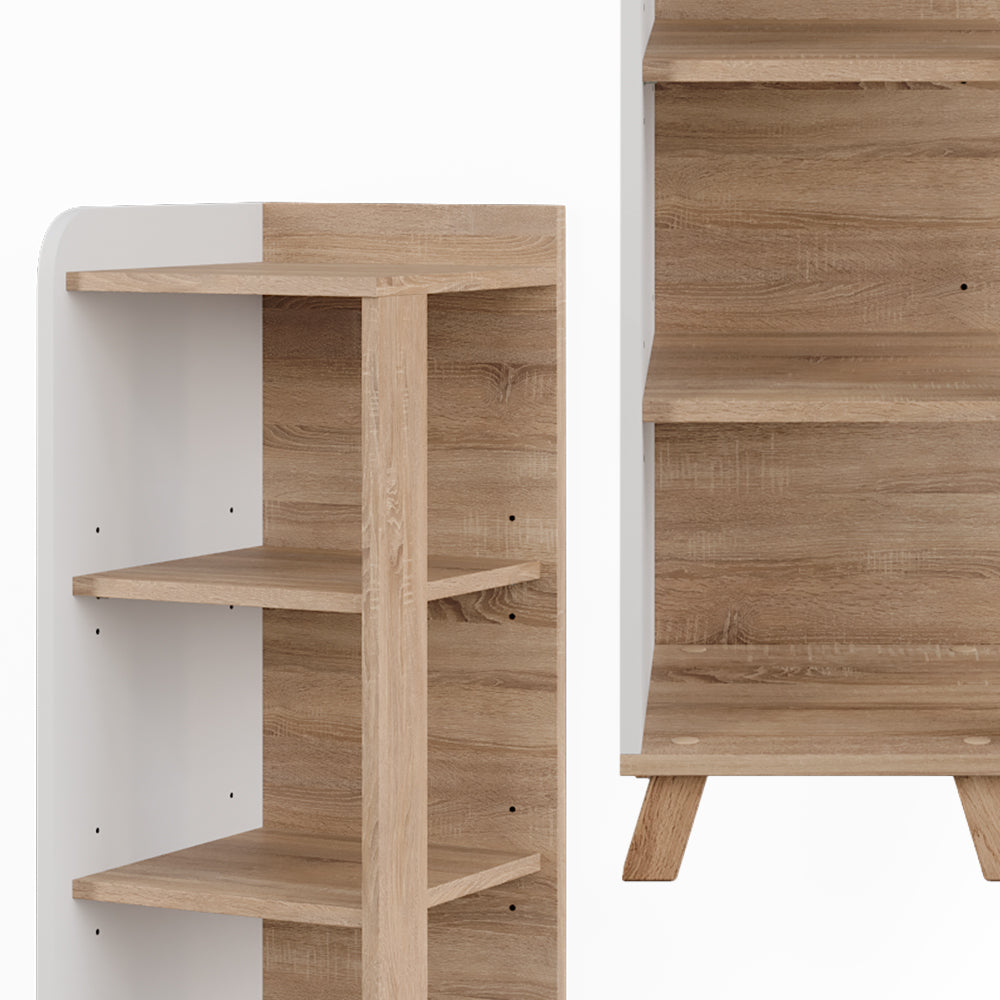 Vicco Mensola da bagno Sonoma/Bianco 30 x 90 cm con 4 ripiani