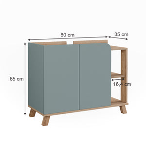 Vicco Mobiletto per lavabo Sonoma/blu 80 x 65 cm con 2 porte