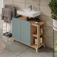 Vicco Mobiletto per lavabo Sonoma/blu 80 x 65 cm con 2 porte