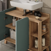 Vicco Mobiletto per lavabo Sonoma/blu 80 x 65 cm con 2 porte