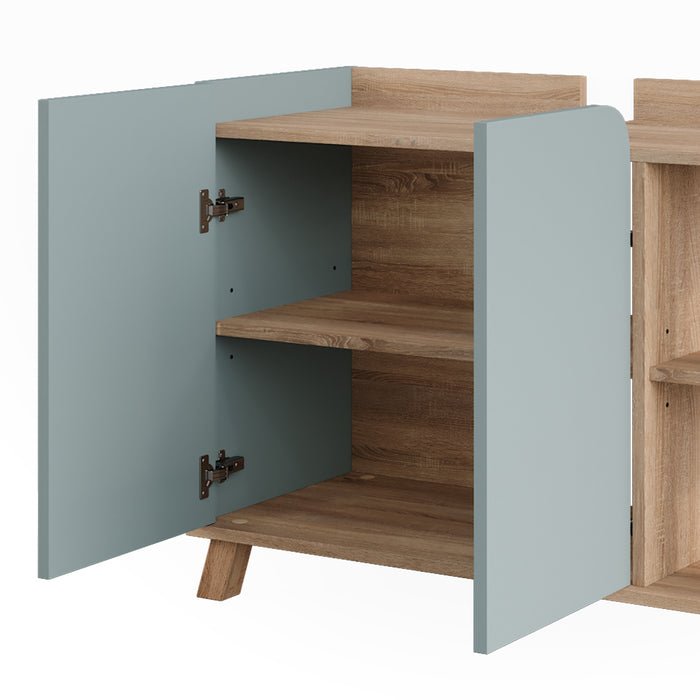 Vicco Mobiletto per lavabo Sonoma/blu 80 x 65 cm con 2 porte