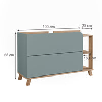 Vicco Mobiletto per lavabo Sonoma/blu 100 x 65 cm con 2 cassetti