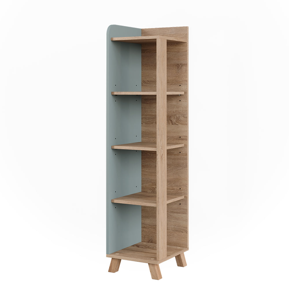 Vicco Mensola da bagno Sonoma/blu 30 x 128 cm con 4 scomparti