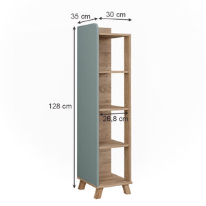 Vicco Mensola da bagno Sonoma/blu 30 x 128 cm con 4 scomparti
