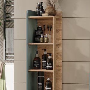 Vicco Mensola da bagno Sonoma/blu 30 x 128 cm con 4 scomparti