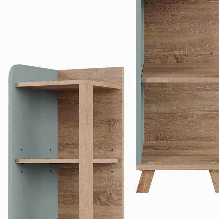 Vicco Mensola da bagno Sonoma/blu 30 x 128 cm con 4 scomparti