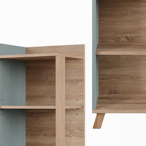 Vicco Mensola da bagno Sonoma/blu 40 x 128 cm con 4 scomparti