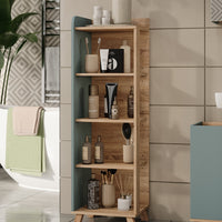 Vicco Mensola da bagno Sonoma/blu 40 x 128 cm con 4 scomparti