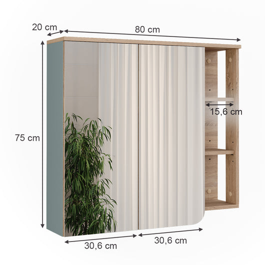 Vicco Mobile a specchio Sonoma/blu 80 x 75 cm con specchio