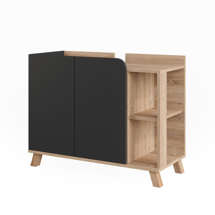 Vicco Mobiletto per lavabo Sonoma/antracite 80 x 65 cm con 2 porte