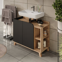 Vicco Mobiletto per lavabo Sonoma/antracite 80 x 65 cm con 2 porte