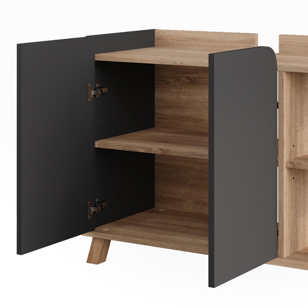 Vicco Mobiletto per lavabo Sonoma/antracite 80 x 65 cm con 2 porte