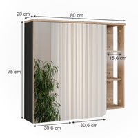 Vicco Mobile a specchio Sonoma/antracite 80 x 75 cm