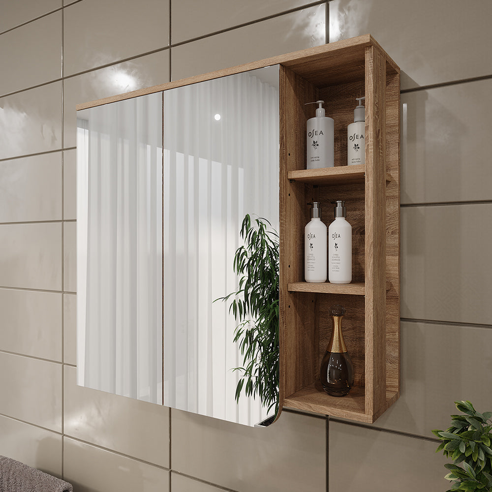 Vicco Mobile a specchio Sonoma/antracite 80 x 75 cm