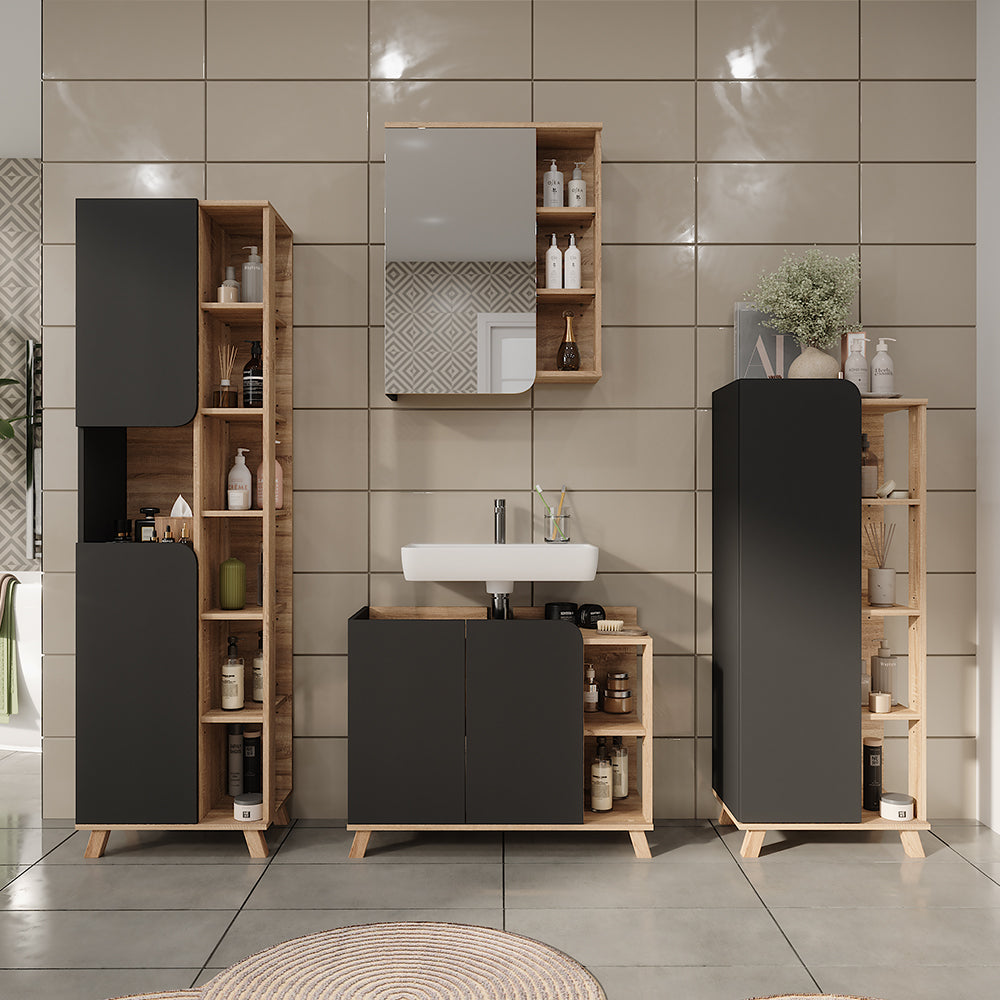 Vicco Mobile alto Sonoma/antracite 50 x 175 cm con 2 porte