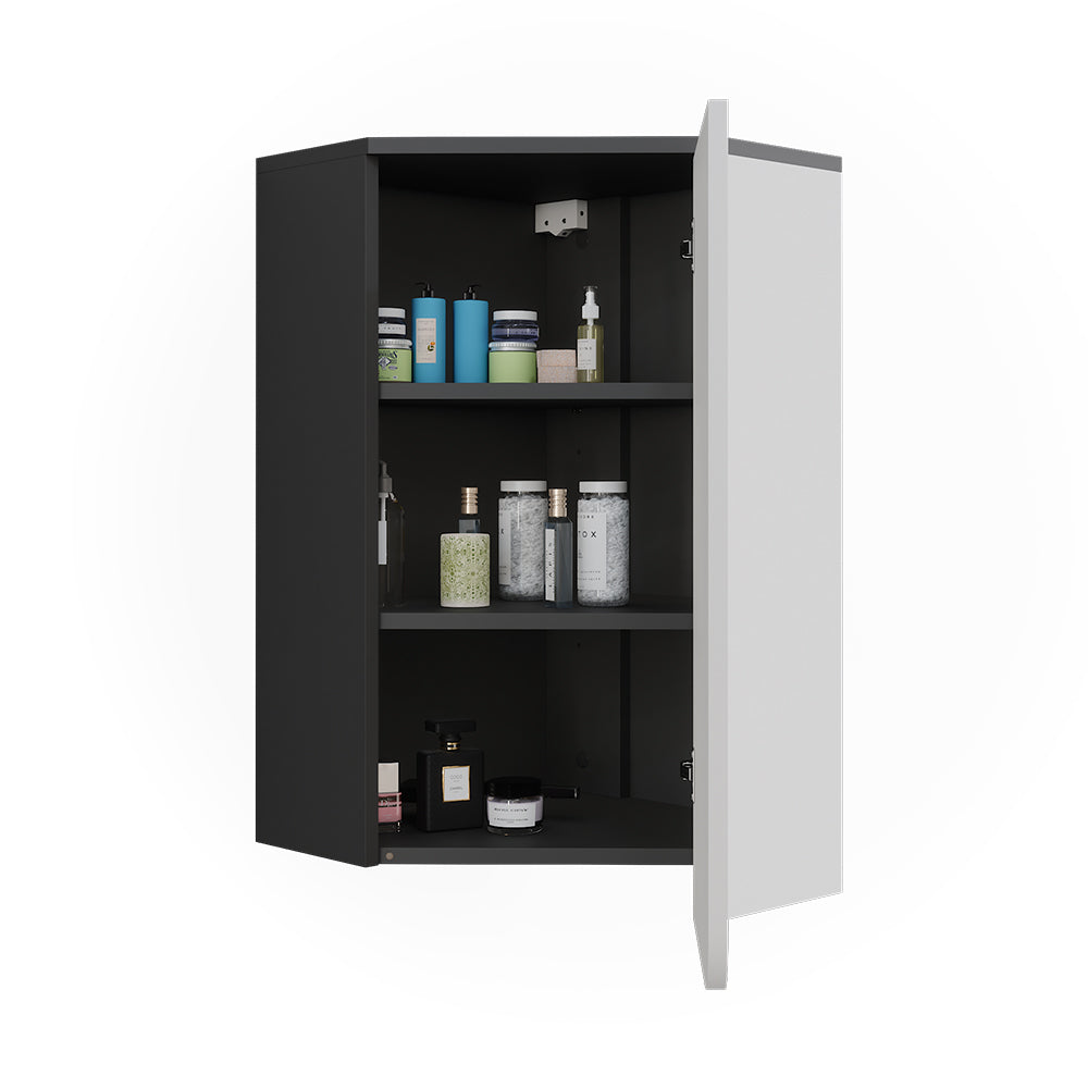 Vicco Armadio a muro ad angolo Antracite/bianco 60 x 75 cm con porta