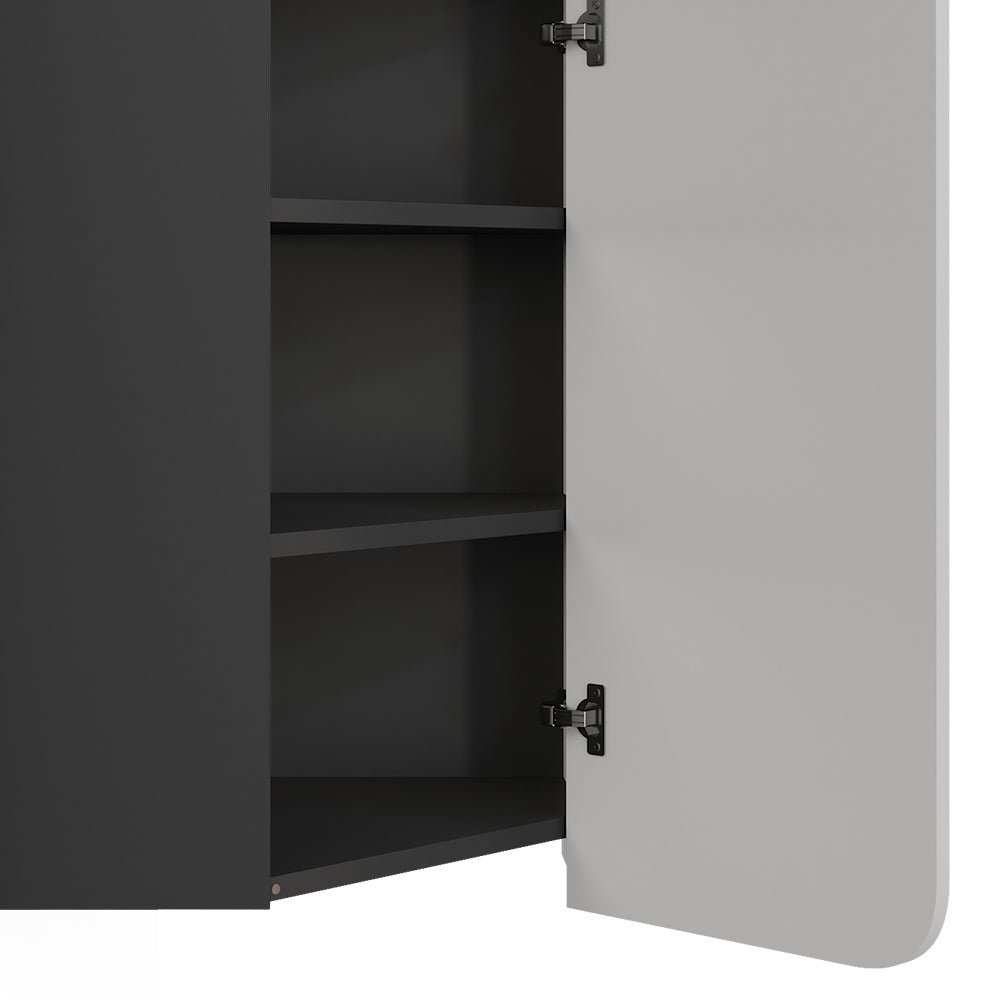 Vicco Armadio a muro ad angolo Antracite/bianco 60 x 75 cm con porta