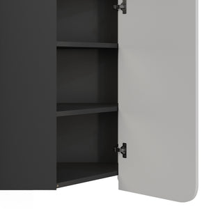 Vicco Armadio a muro ad angolo Antracite/bianco 60 x 75 cm con porta