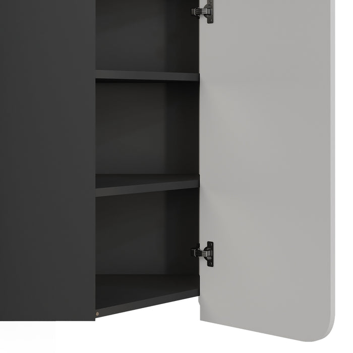 Vicco Armadio a muro ad angolo Antracite/bianco 60 x 75 cm con porta