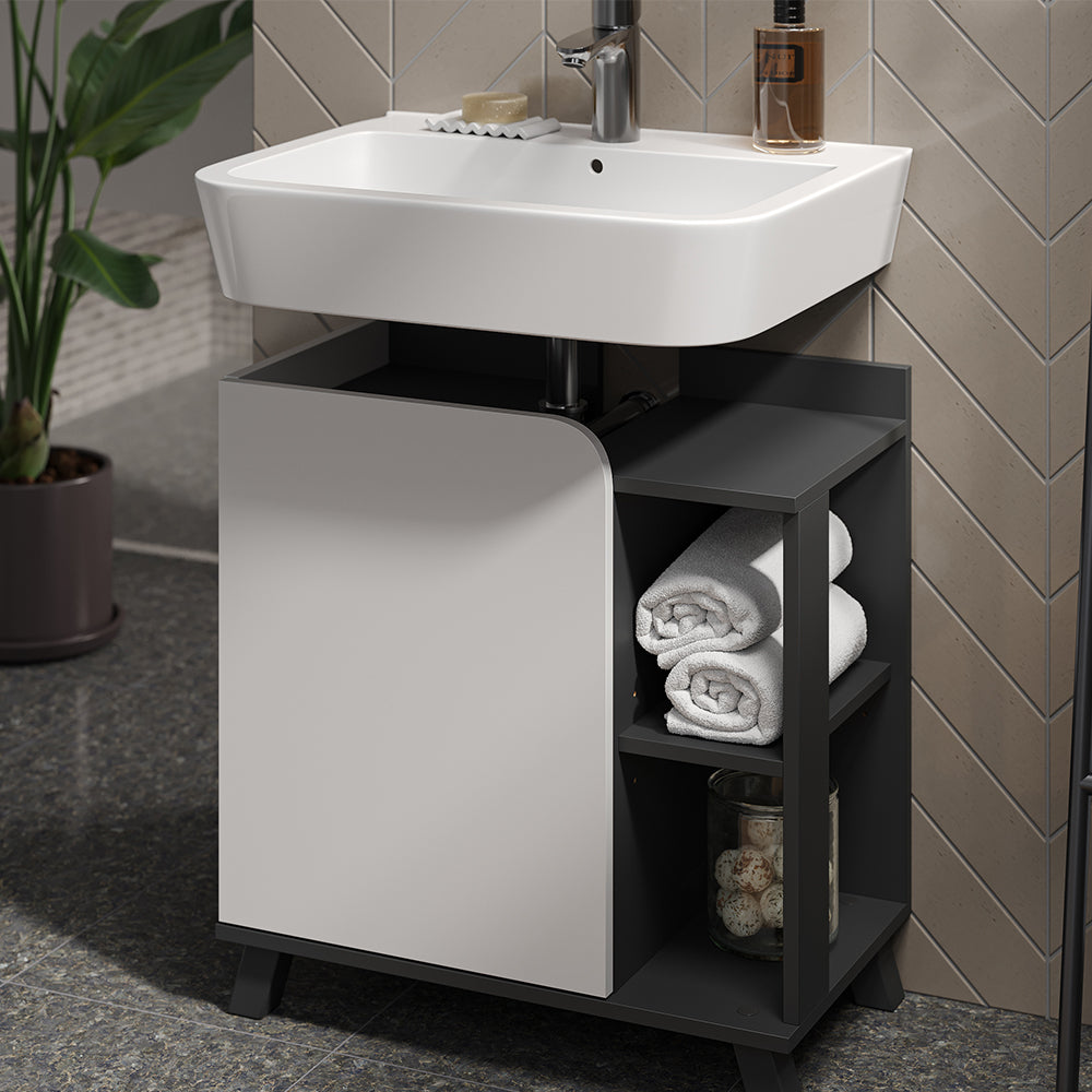 Vicco Set di mobili da bagno Antracite/bianco 2 parti