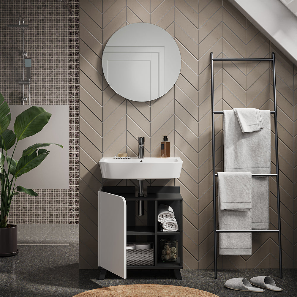 Vicco Set di mobili da bagno Antracite/bianco 2 parti