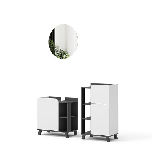 Vicco Set di mobili da bagno Antracite/bianco 3 parti