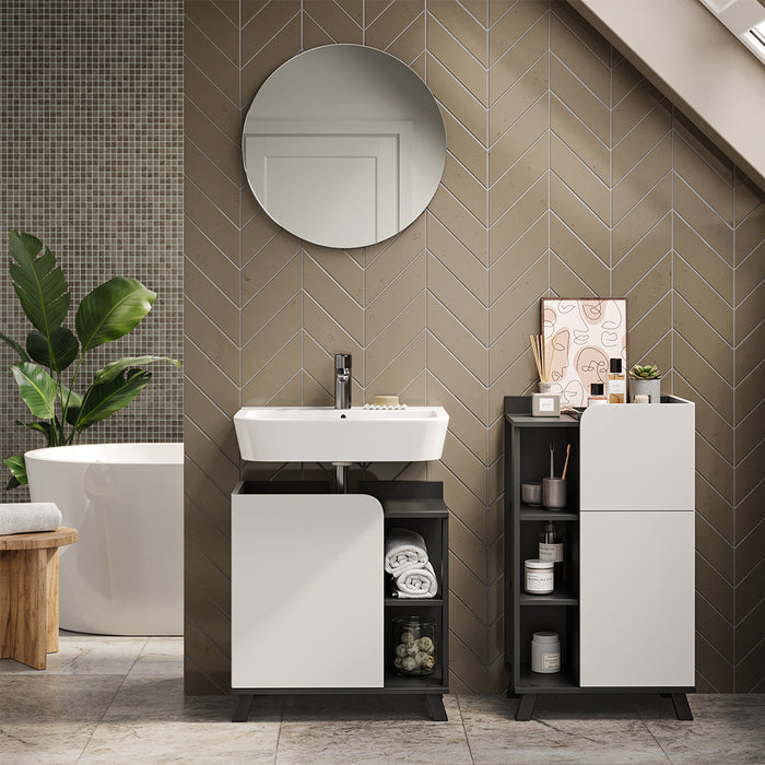 Vicco Set di mobili da bagno Antracite/bianco 3 parti