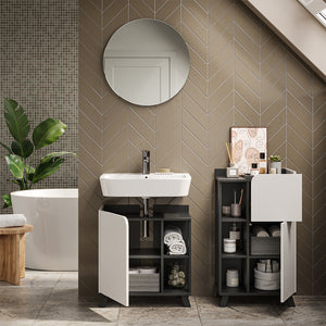 Vicco Set di mobili da bagno Antracite/bianco 3 parti