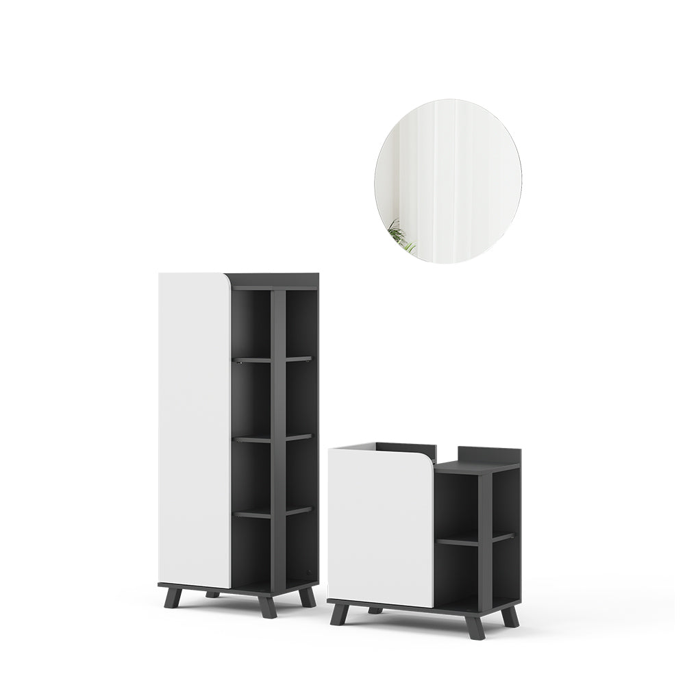 Vicco Set di mobili da bagno Antracite/bianco 3 parti