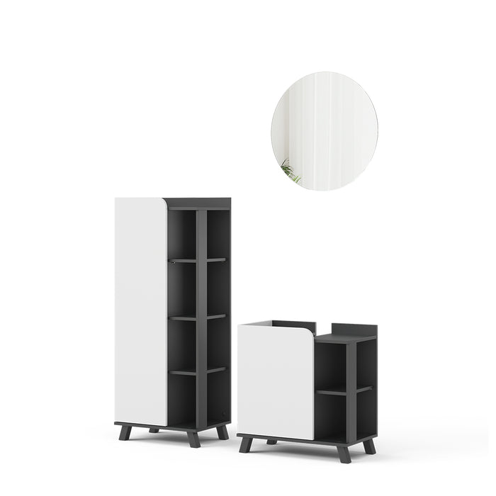 Vicco Set di mobili da bagno Antracite/bianco 3 parti