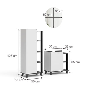 Vicco Set di mobili da bagno Antracite/bianco 3 parti