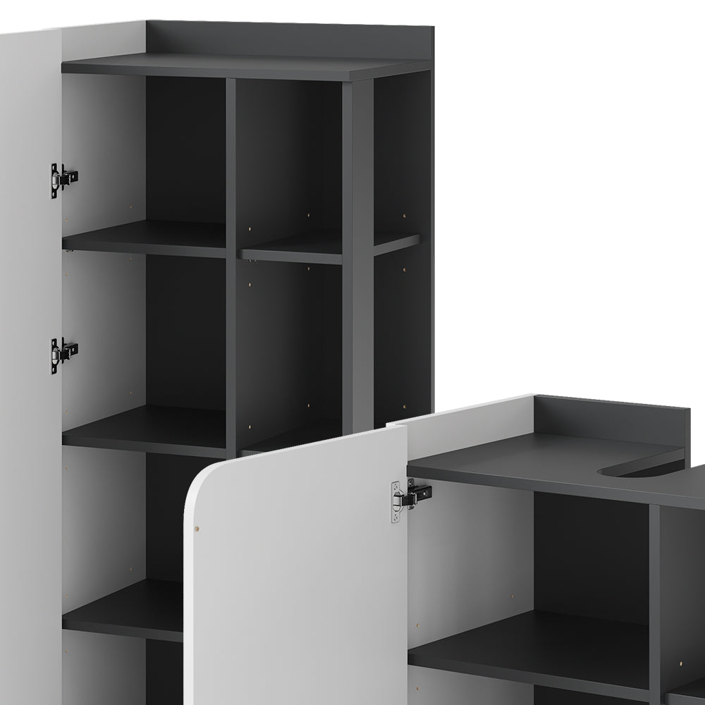 Vicco Set di mobili da bagno Antracite/bianco 3 parti