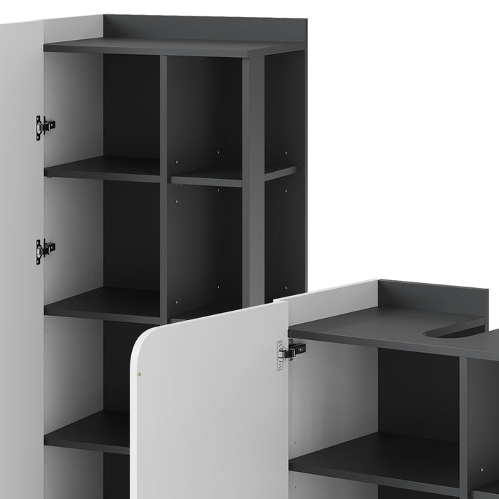 Vicco Set di mobili da bagno Antracite/bianco 3 parti