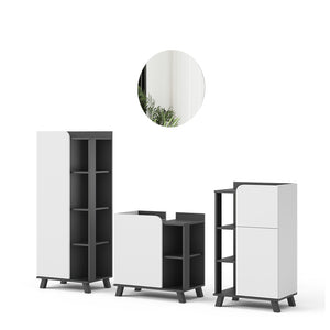 Vicco Set di mobili da bagno Antracite/bianco 4 parti