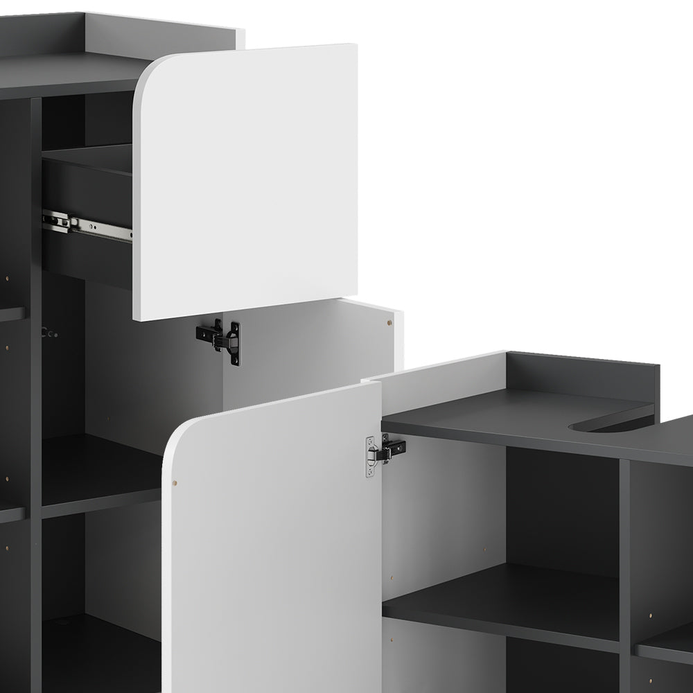 Vicco Set di mobili da bagno Antracite/bianco 4 parti