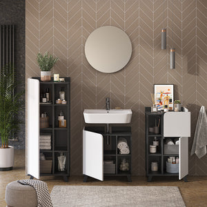 Vicco Set di mobili da bagno Antracite/bianco 4 parti