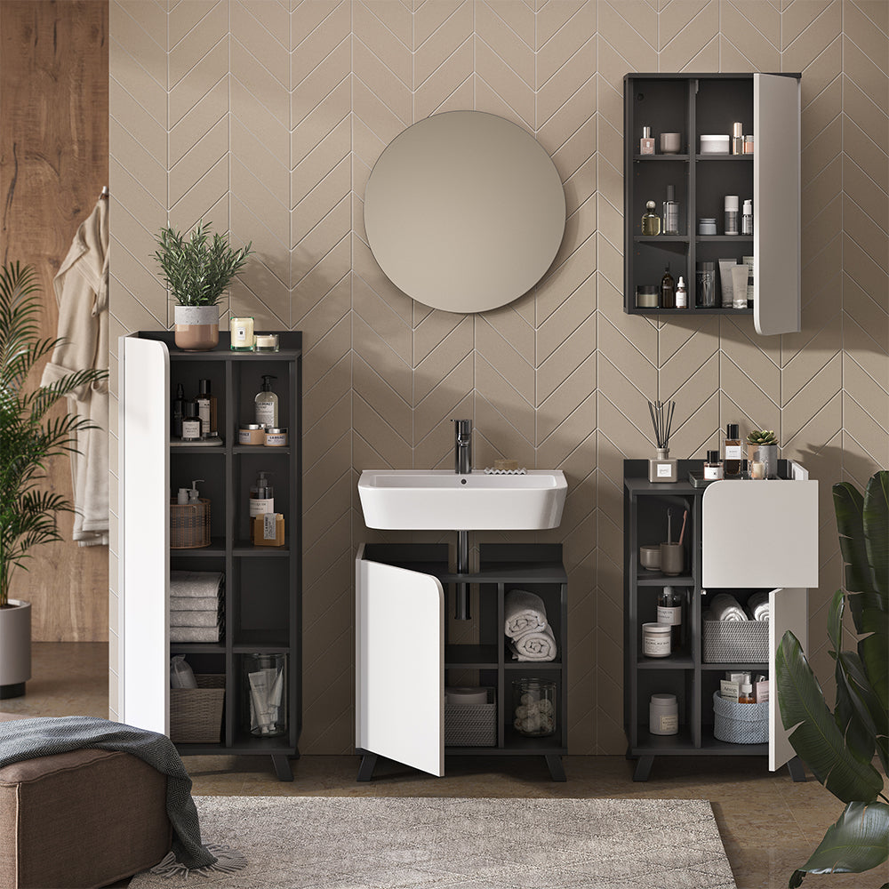 Vicco Set di mobili da bagno Antracite/bianco 5 parti