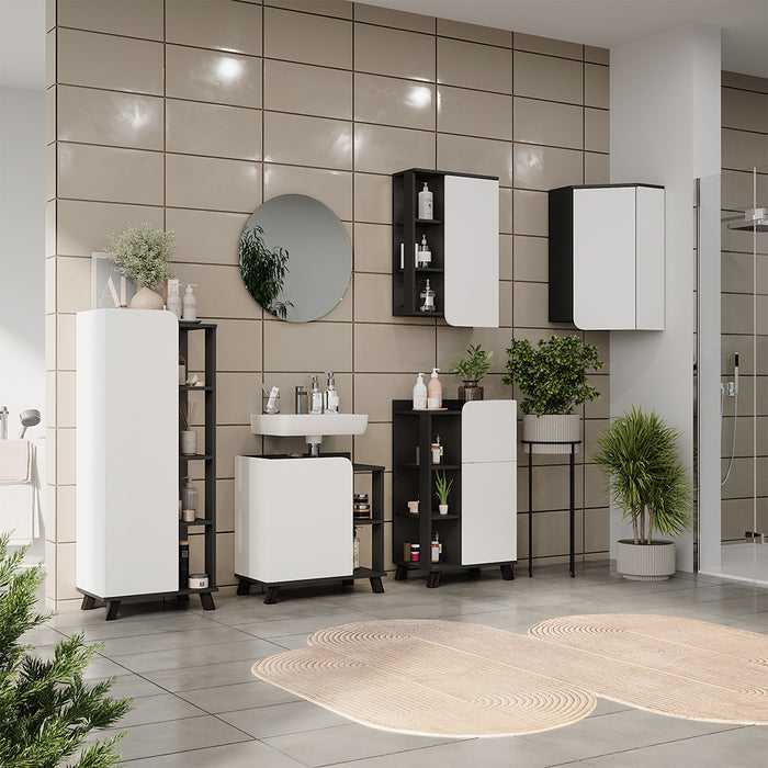 Vicco Set di mobili da bagno Antracite/bianco 5 parti