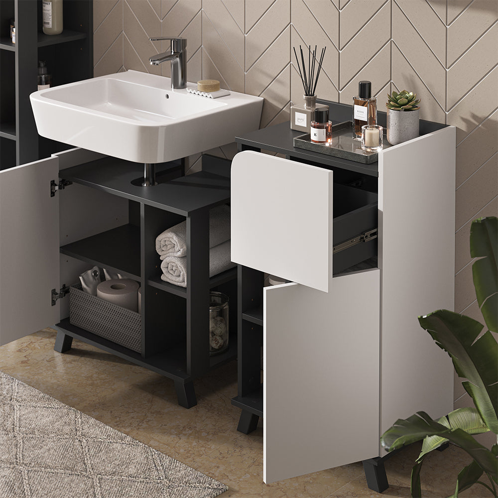 Vicco Set di mobili da bagno Antracite/bianco 5 parti