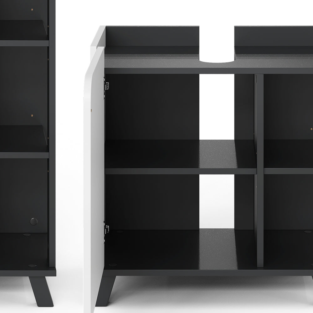 Vicco Set di mobili da bagno Antracite/bianco 5 parti