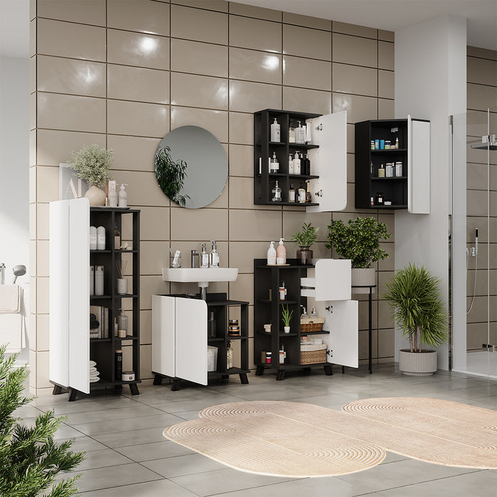 Vicco Set di mobili da bagno Antracite/bianco 5 parti