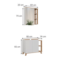 Vicco Set di mobili da bagno Sonoma/Bianco 2 parti