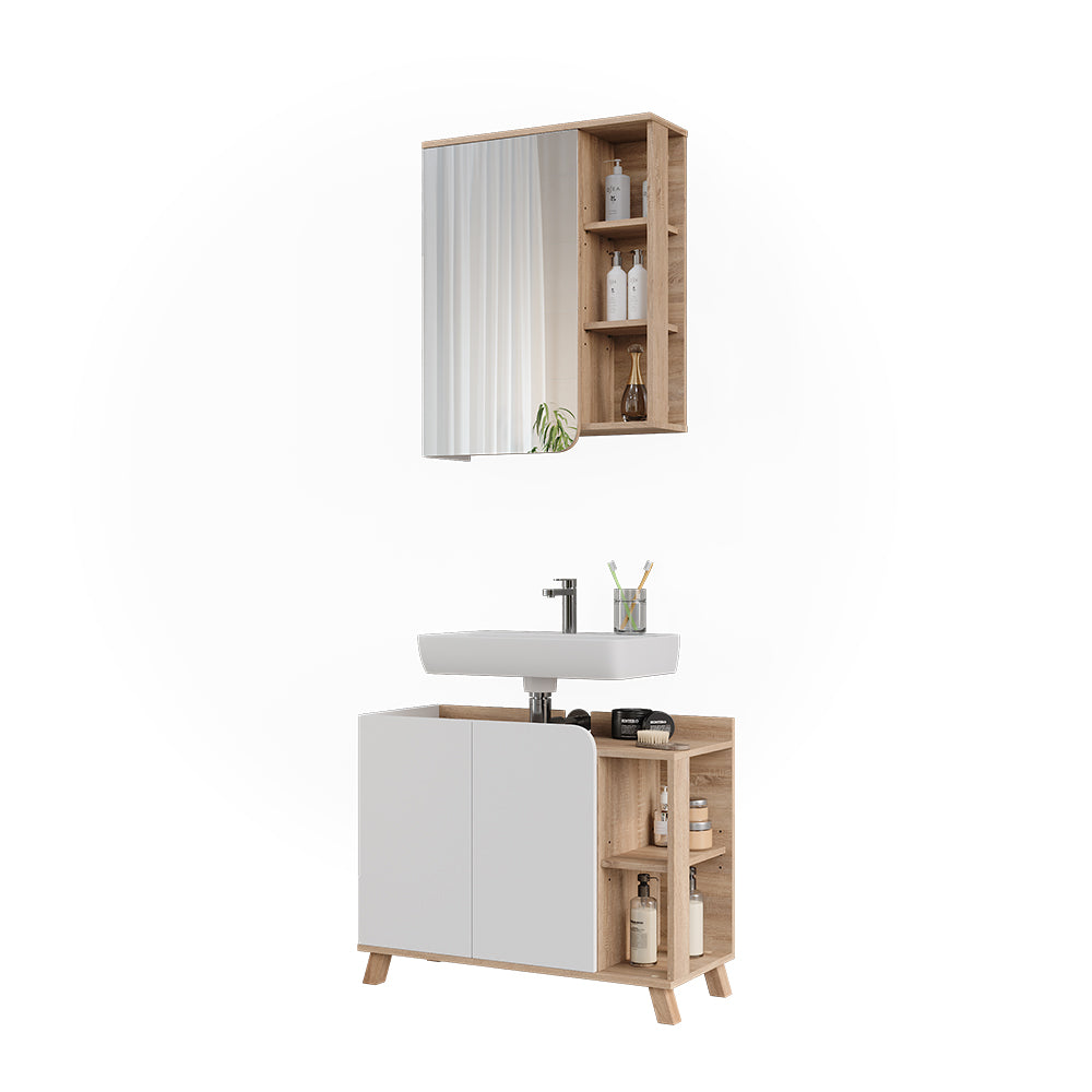 Vicco Set di mobili da bagno Sonoma/Bianco 2 parti