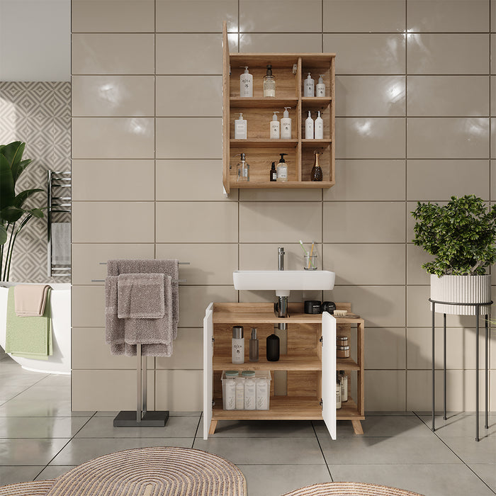 Vicco Set di mobili da bagno Sonoma/Bianco 2 parti