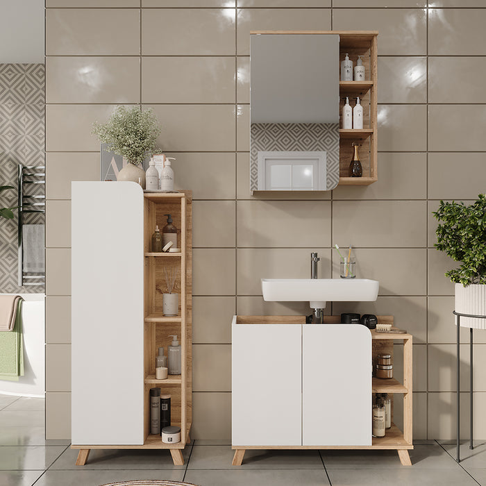 Vicco Set di mobili da bagno Sonoma/Bianco 3 parti