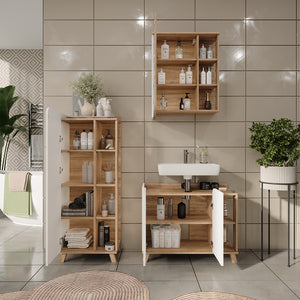 Vicco Set di mobili da bagno Sonoma/Bianco 3 parti