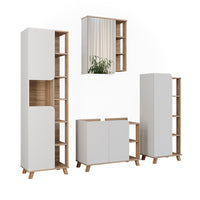 Vicco Set di mobili da bagno Sonoma/Bianco 4 parti